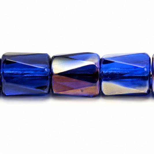 Faceted Special Cut Beads, Transparent Blue Crystal Bronze Capri (30070-22601), Glass, Czech Republic