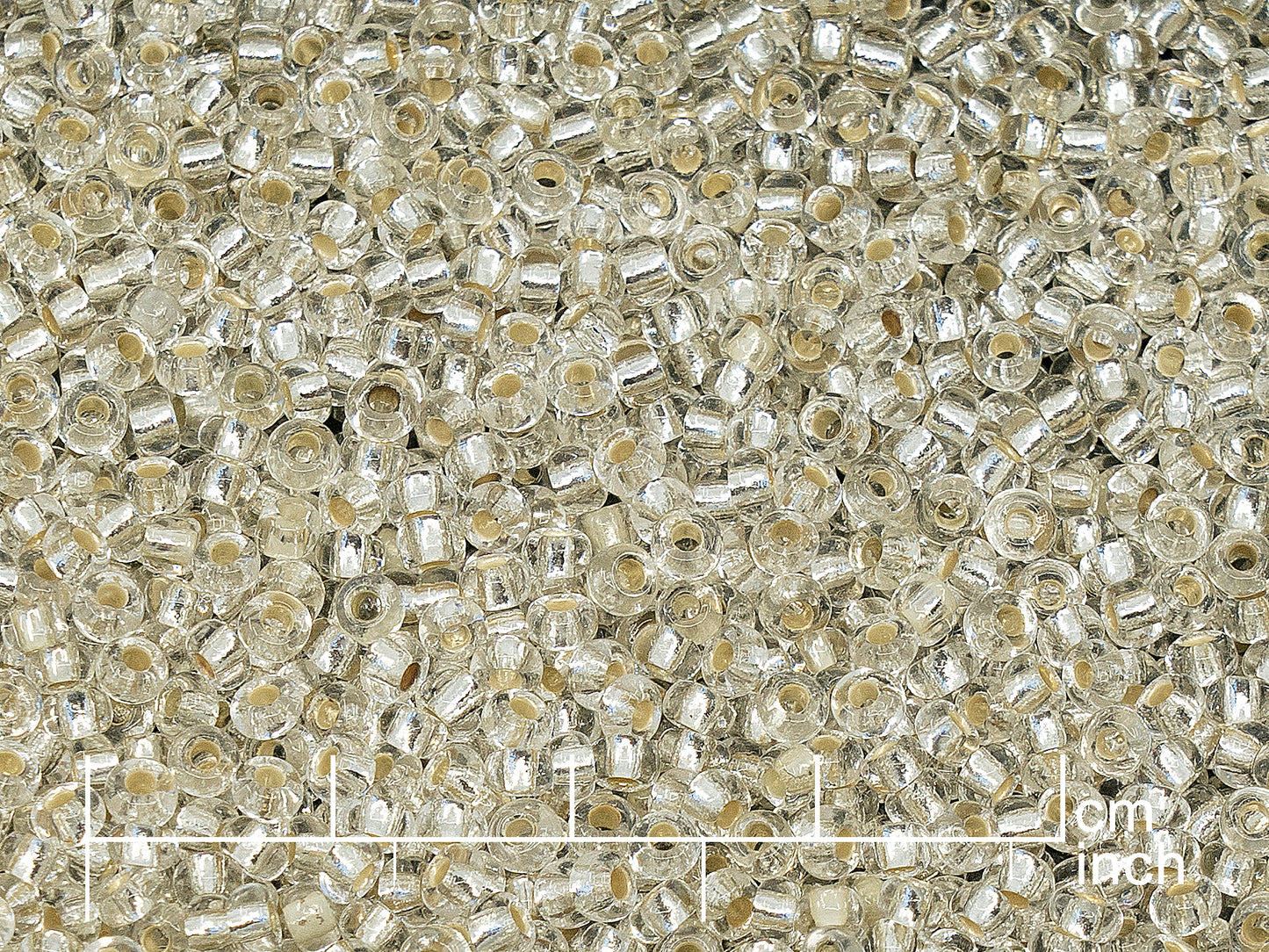 OUTLET Rocailles Seed Beads Preciosa Ornela size 8/0, Crystal Silver Lined Silver (78102), Glass, Czech Republic