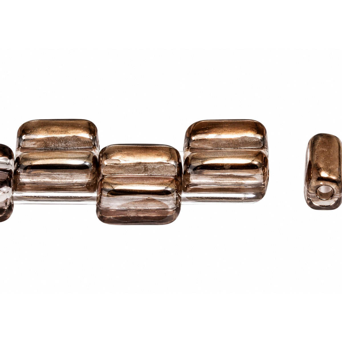 Silky 2-Hole Square Beads, Crystal Chrom (00030-27401), Glass, Czech Republic