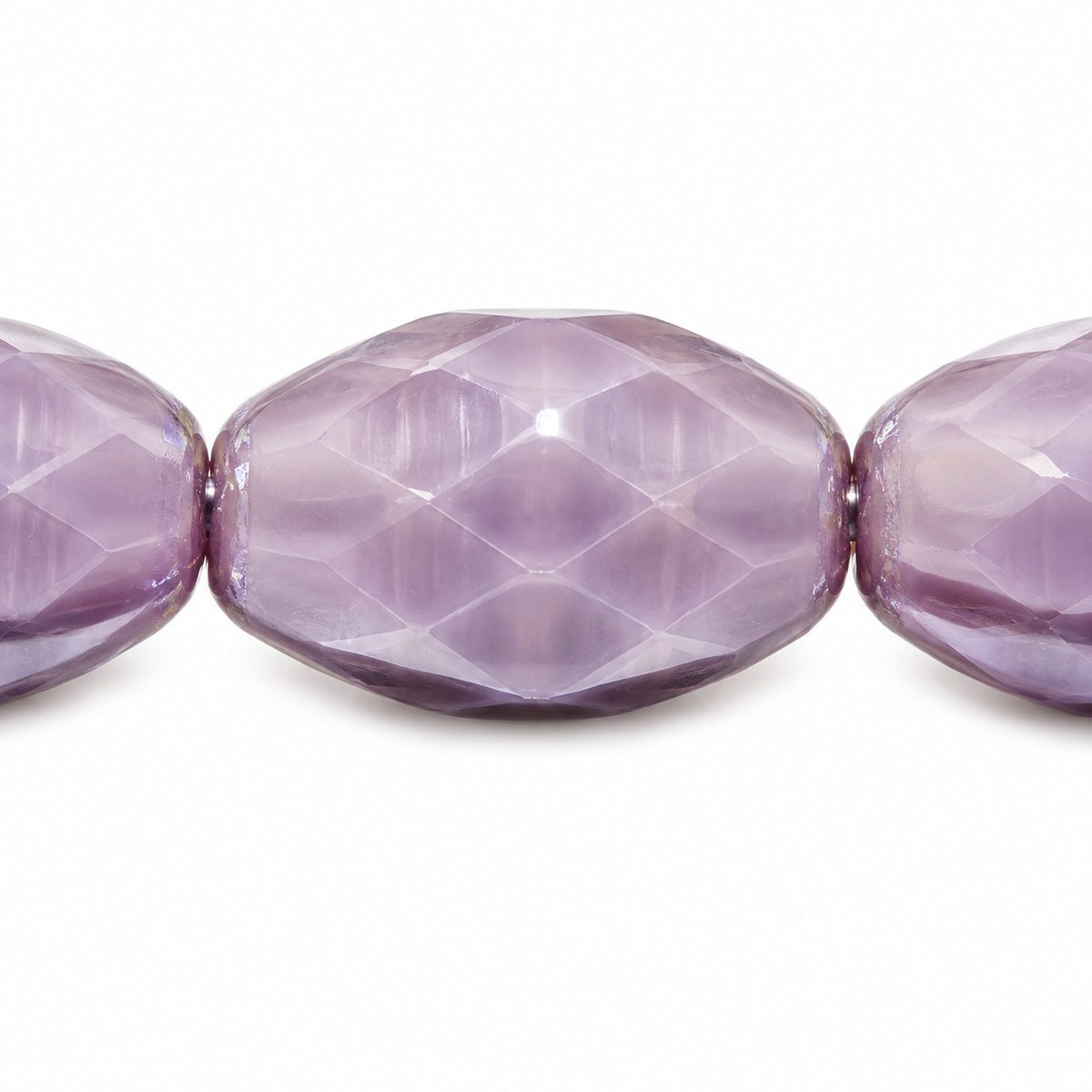 Oval Faceted Beads, Silk Lavender (24010), Glass, Czech Republic