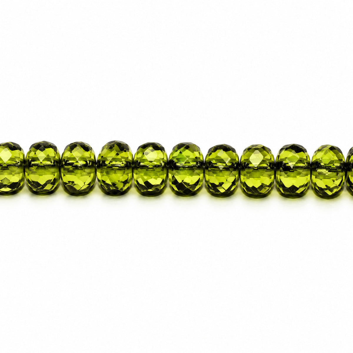 Special Cut Faceted Fire Polished Beads, Transparent Green (50200), Glass, Czech Republic