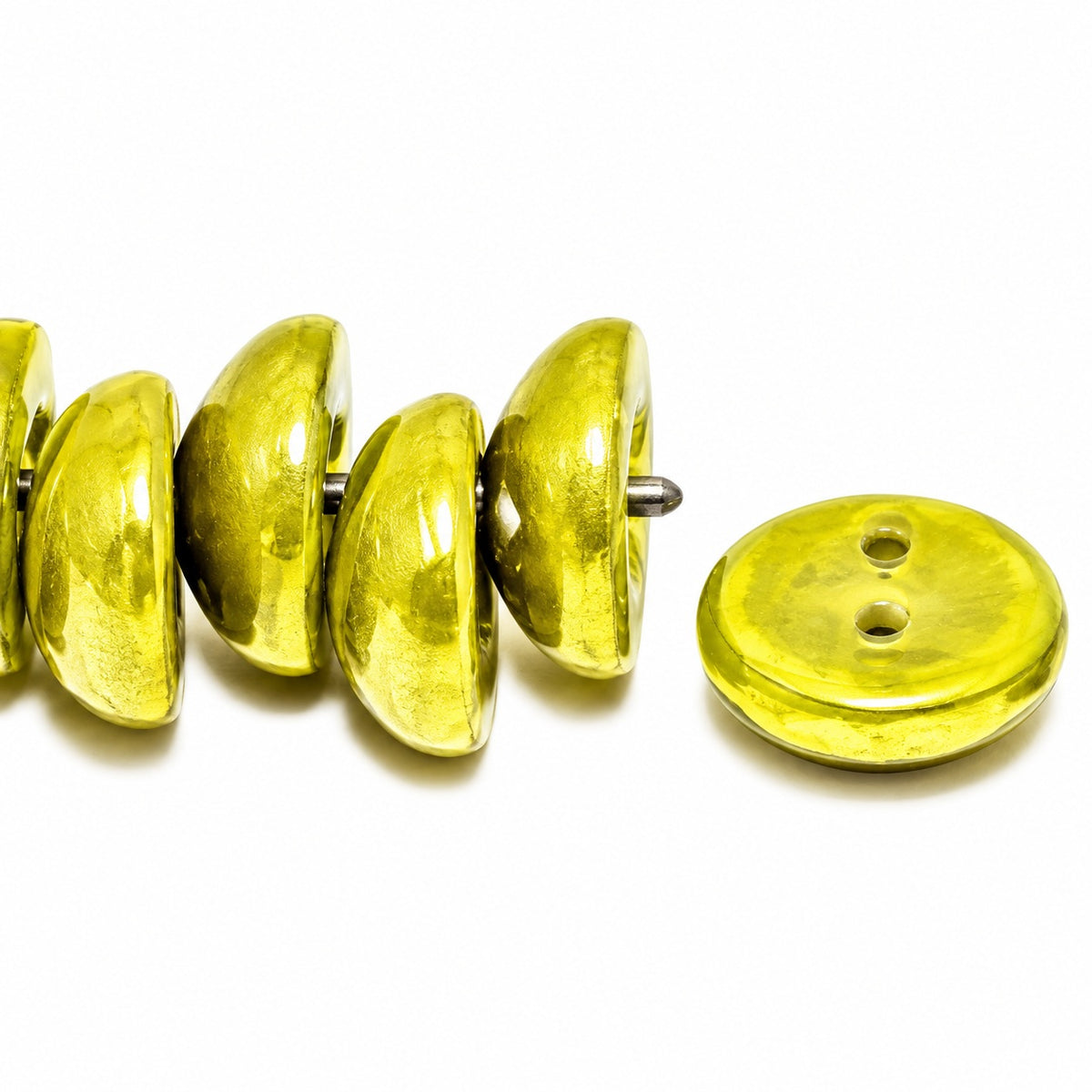 Piggy Beads, Opaque Green Hematite (53400-14400), Glass, Czech Republic