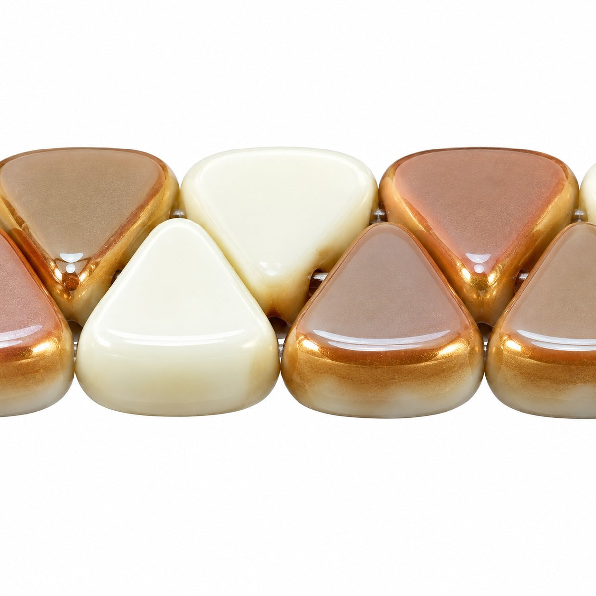 Top Hole Triange Beads, Chalk White 22501 (03000-22501), Glass, Czech Republic
