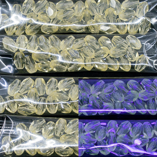 OUTLET 10 grams Faceted Special Cut Beads, 9 x 6 mm, Transparent Yellow (80100), Glass, Czech Republic
