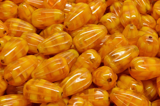 Drop Melon Beads, Yellow Opal (81250), Glass, Czech Republic