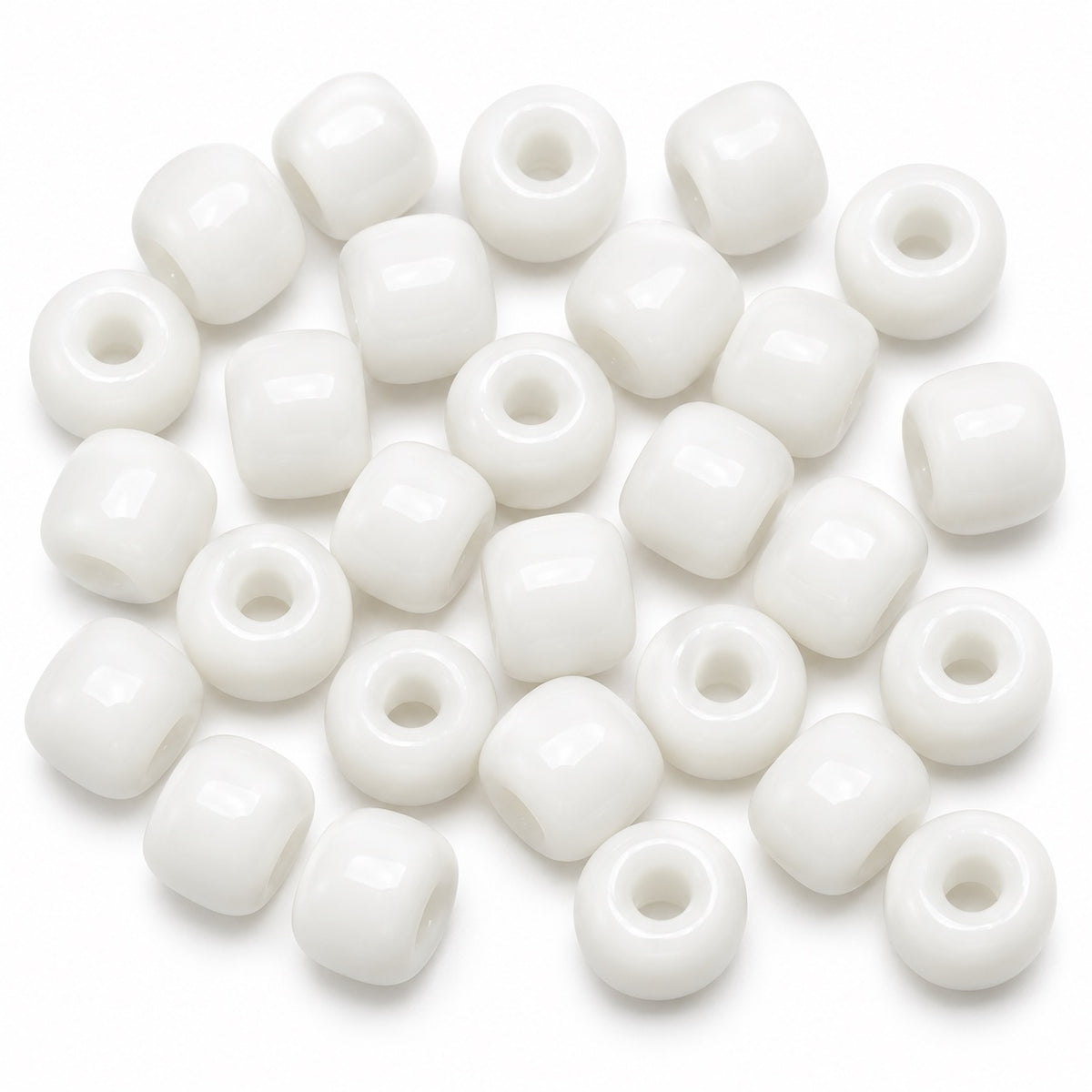 Pony Bagel Beads, Chalk White (03000), Glass, Czech Republic