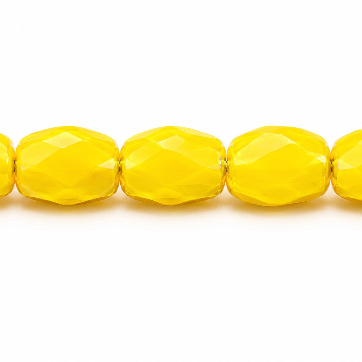 Oval Faceted Beads, Yellow (83120), Glass, Czech Republic