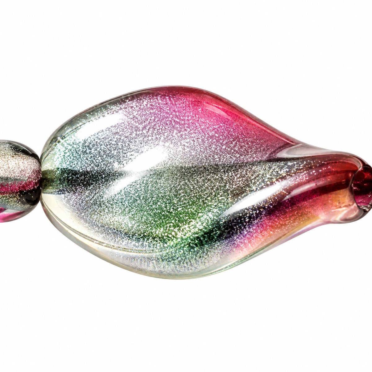 Curved Oval Beads, Crystal Combined Luster Red Green (00030-91001), Glass, Czech Republic