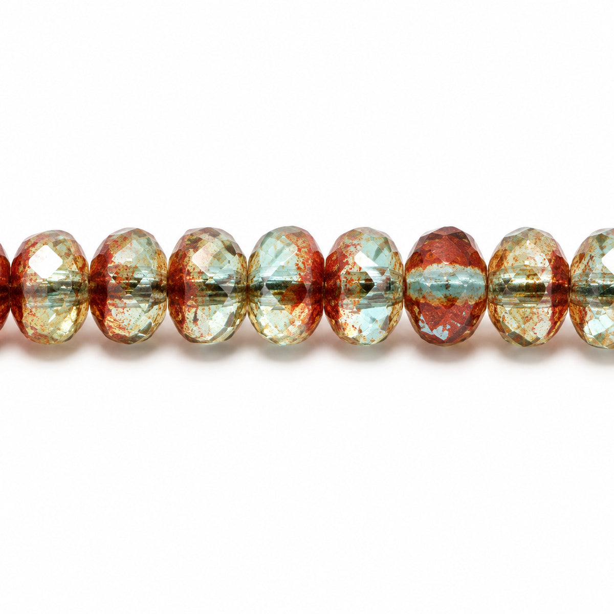 Special Cut Faceted Fire Polished Beads, Transparent Aqua 29131 (60010-29131), Glass, Czech Republic