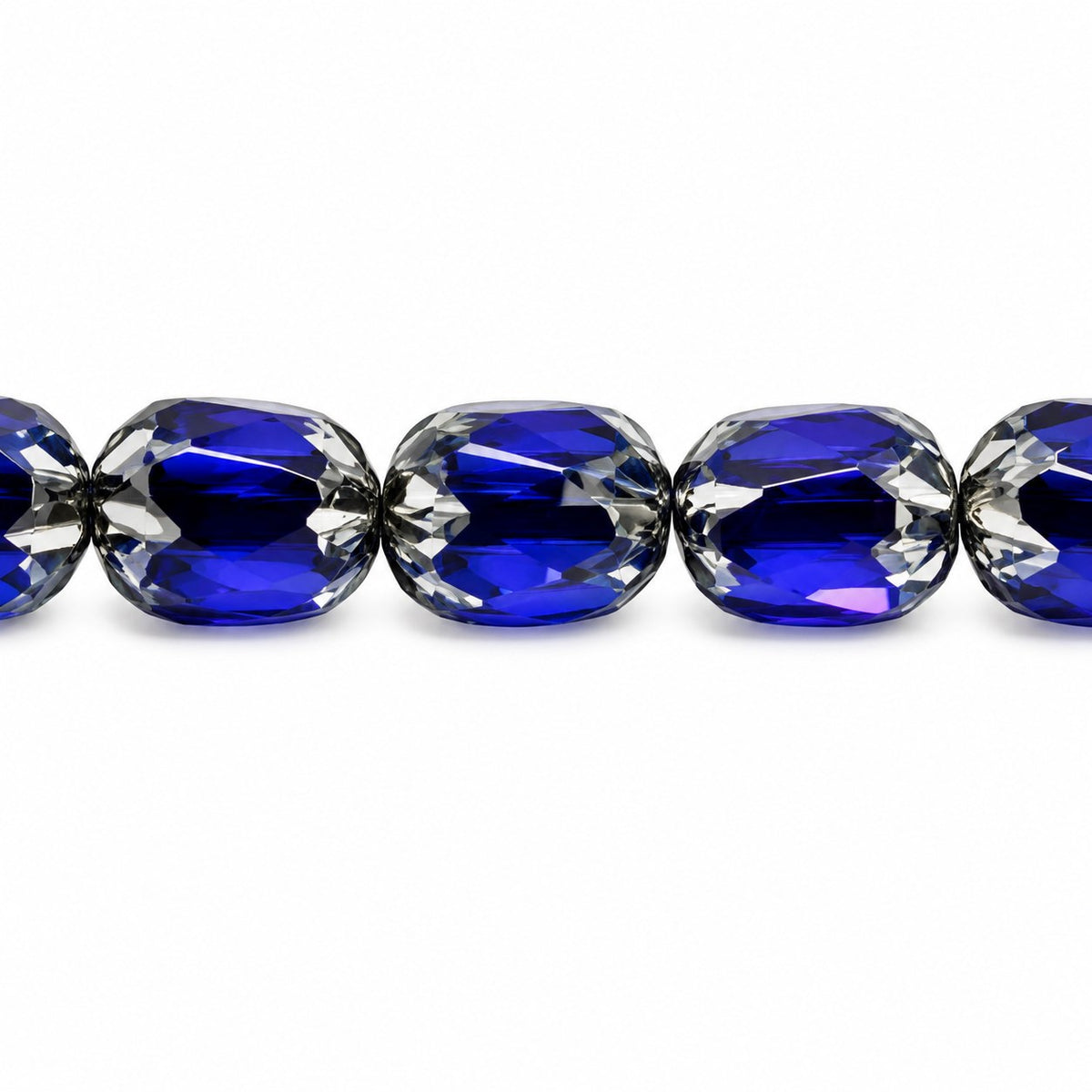 Faceted Fire Polished Beads Special Cut, Transparent Blue Antique Silver Patina (30080-81002), Glass, Czech Republic