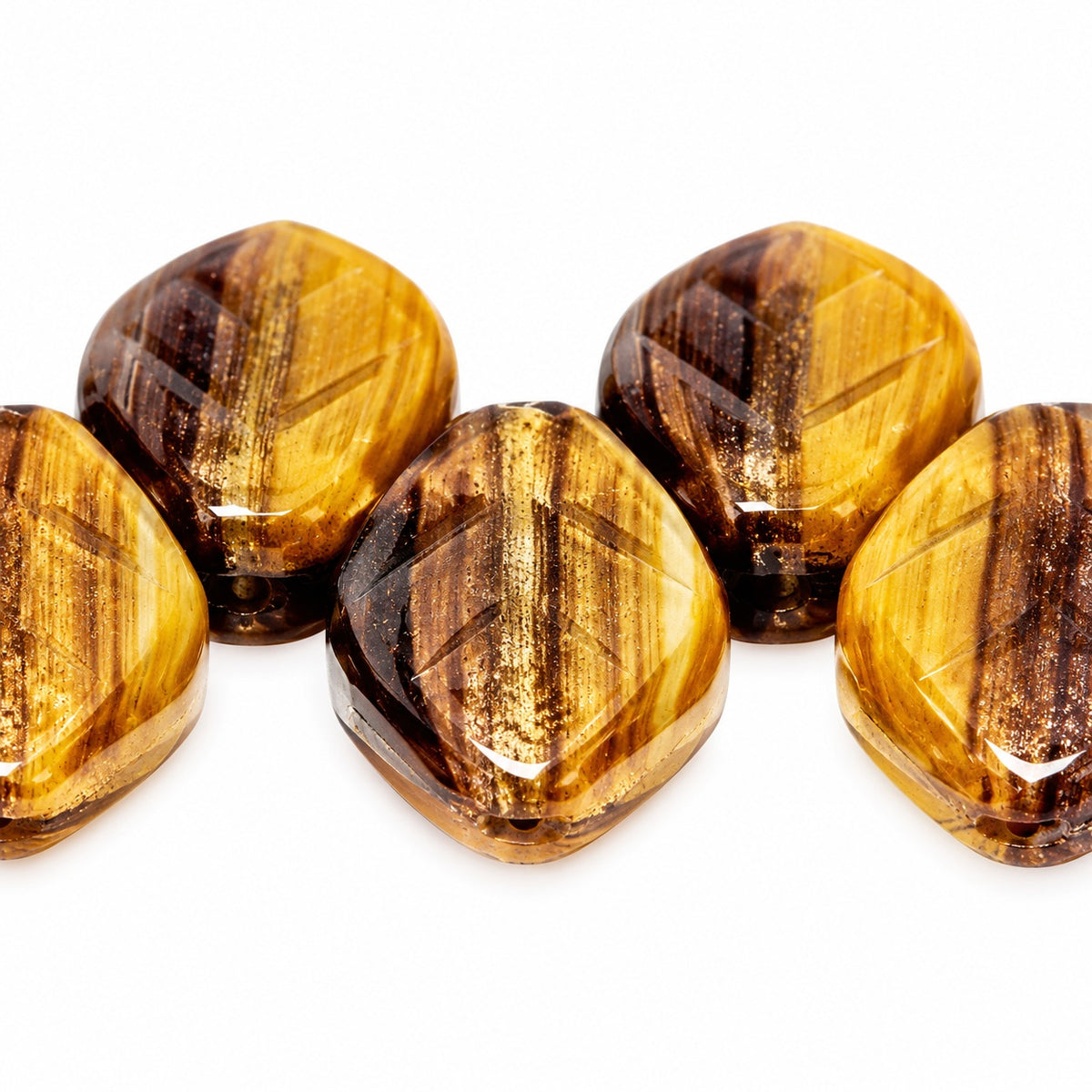 Small Leaf Pressed Beads, X2428 (x2428), Glass, Czech Republic