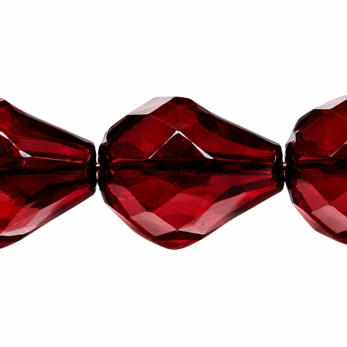 Faceted Fire Polished Beads Special Cut, Transparent Red (90110), Glass, Czech Republic