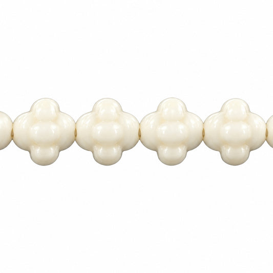 Spinner Beads, Chalk White Luster Brown Full Coated (03000-14413), Glass, Czech Republic