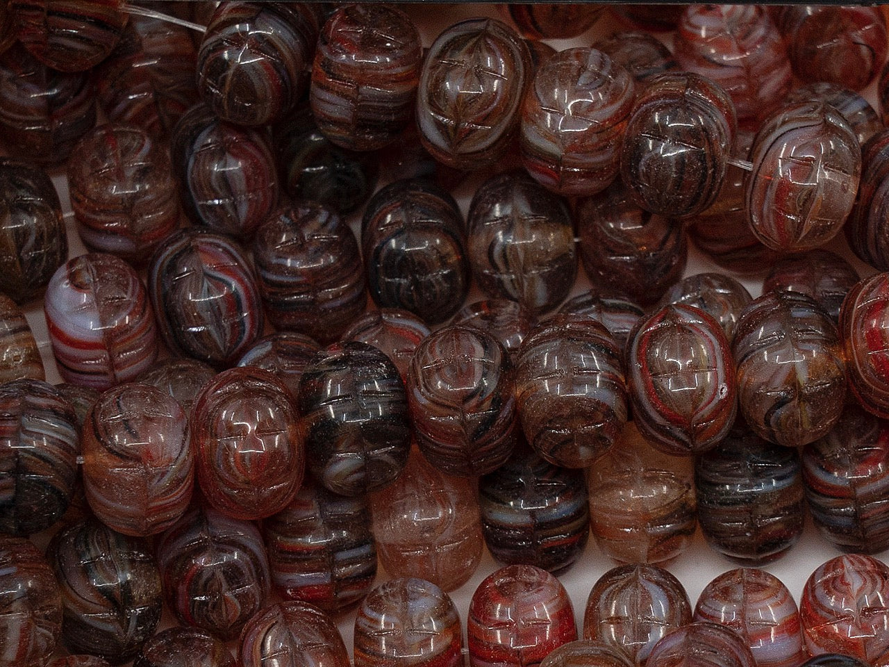 OUTLET Pumpkin Beads, 8x11 mm, Glass, Czech Republic