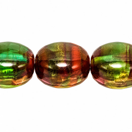 Oval Pressed Beads, X2595 (x2595), Glass, Czech Republic
