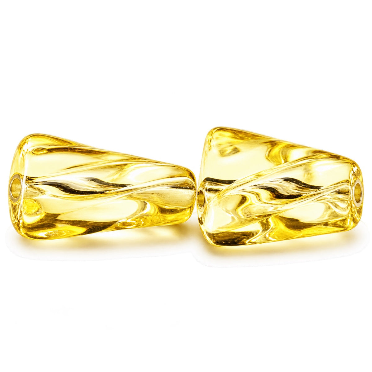 Cone Beads, Transparent Yellow (80100), Glass, Czech Republic