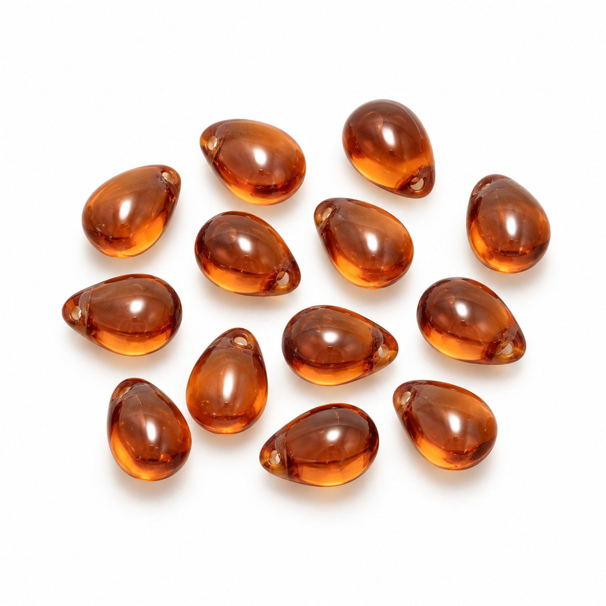 Drop Beads, Transparent Brown (10220), Glass, Czech Republic