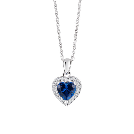 Anhänger Velvet Heart Silber Ag-925 rhodiniert Schmuck, Zirkonia Preciosa, Tschechischer Böhmen PRECIOSA BEAUTY Schmuck, Blau