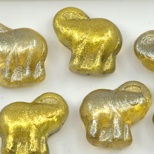 OUTLET 250g/50g Elephant Beads, 20 x 21 mm, Crystal 48818 (00030-48818), Glass, Czech Republic