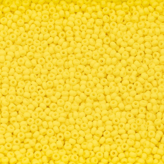 OUTLET 10 grams Preciosa Ornela Seed Beads, Round Hole, Loose, Opaque Yellow (83110), Glass, Czech Republic