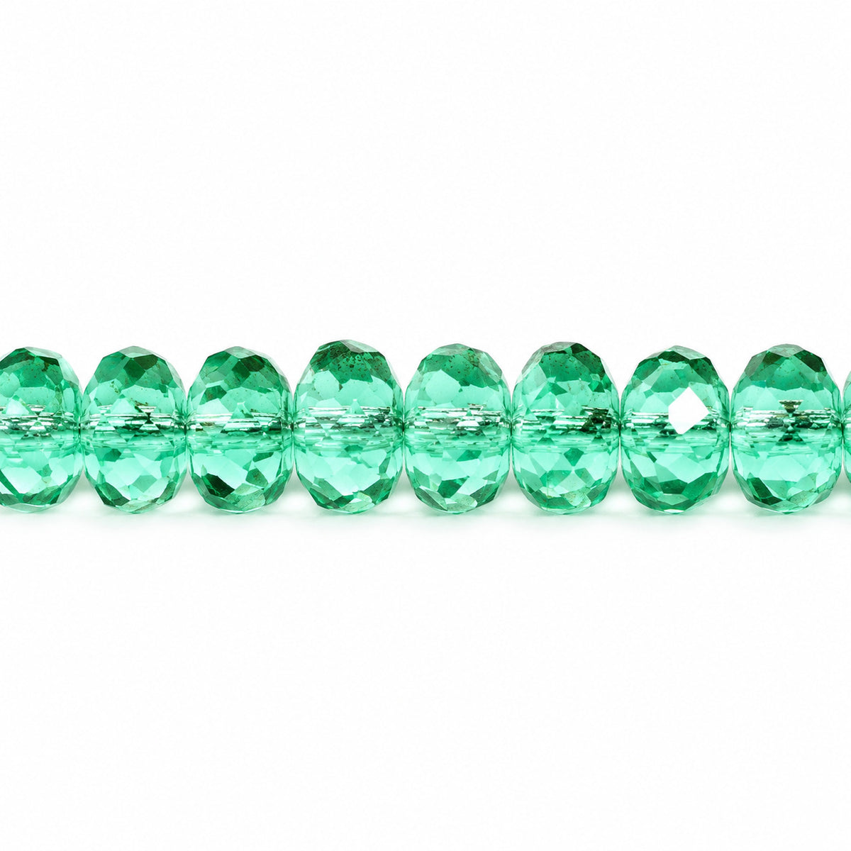 Special Cut Faceted Fire Polished Beads, Transparent Green Emerald (50710), Glass, Czech Republic