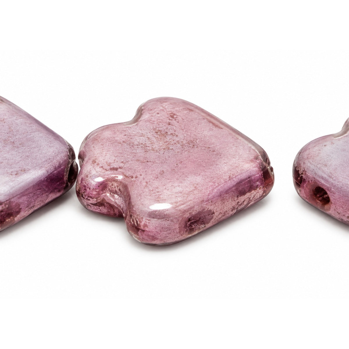 Arrow Beads - Hole From Top To Bottom, White Purple (02010-15726), Glass, Czech Republic