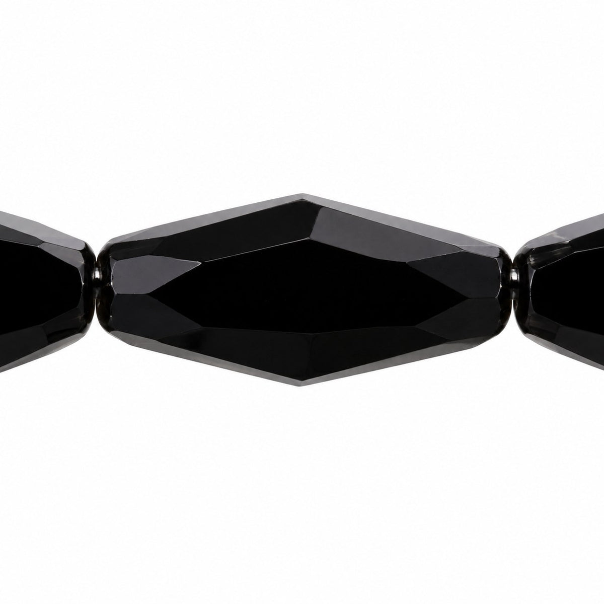 Fire Polished Faceted Oval Beads, Black (23980), Glass, Czech Republic
