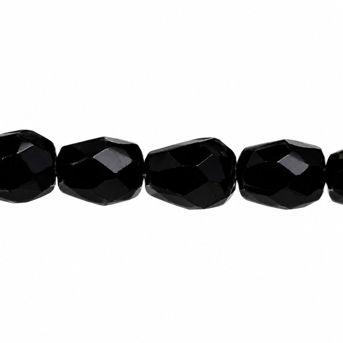 Faceted Fire Polished Beads Special Cut, Black (23980), Glass, Czech Republic