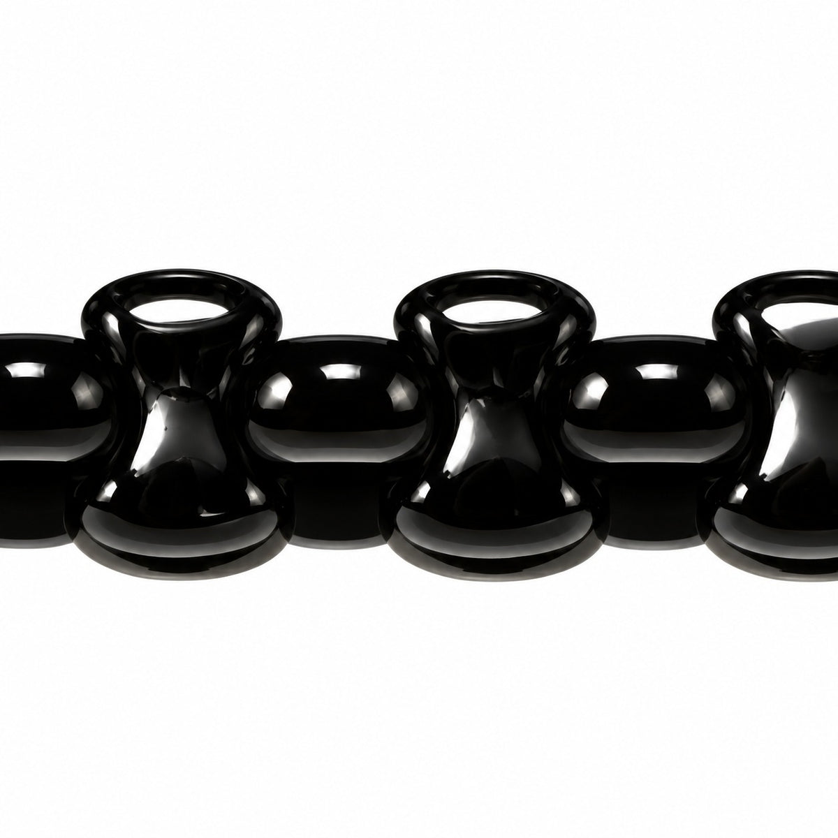 Shaped Pressed Beads, Black (23980), Glass, Czech Republic