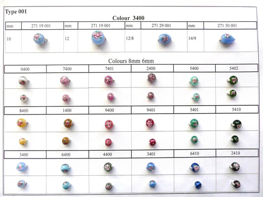 30 pcs Lampwork Beads 1 / Oval (271-29-001), Handmade, Preciosa Glass, Czech Republic