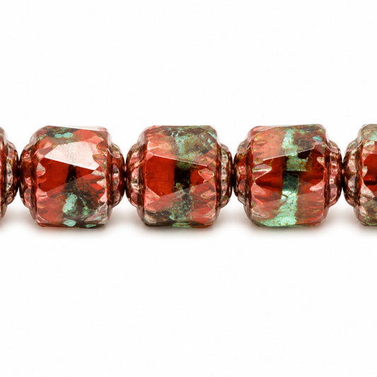 Cathedral Faceted Fire Polished Beads, X2936 Platin (x2936-13702), Glass, Czech Republic
