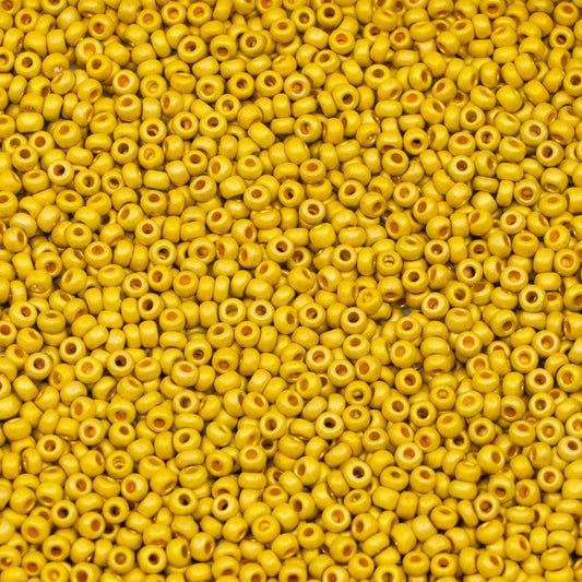 OUTLET 10 grams Preciosa Ornela Seed Beads, Round Hole, Loose, Mat, 10/0, yellow metallic dyed crystal (18586), Glass, Czech Republic