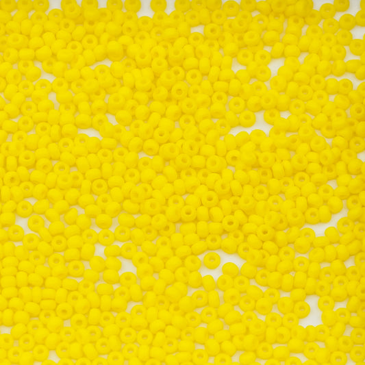 OUTLET 10g Rocailles PRECIOSA seed beads, 10/0, Opaque Yellow (83110), Glass, Czech Republic