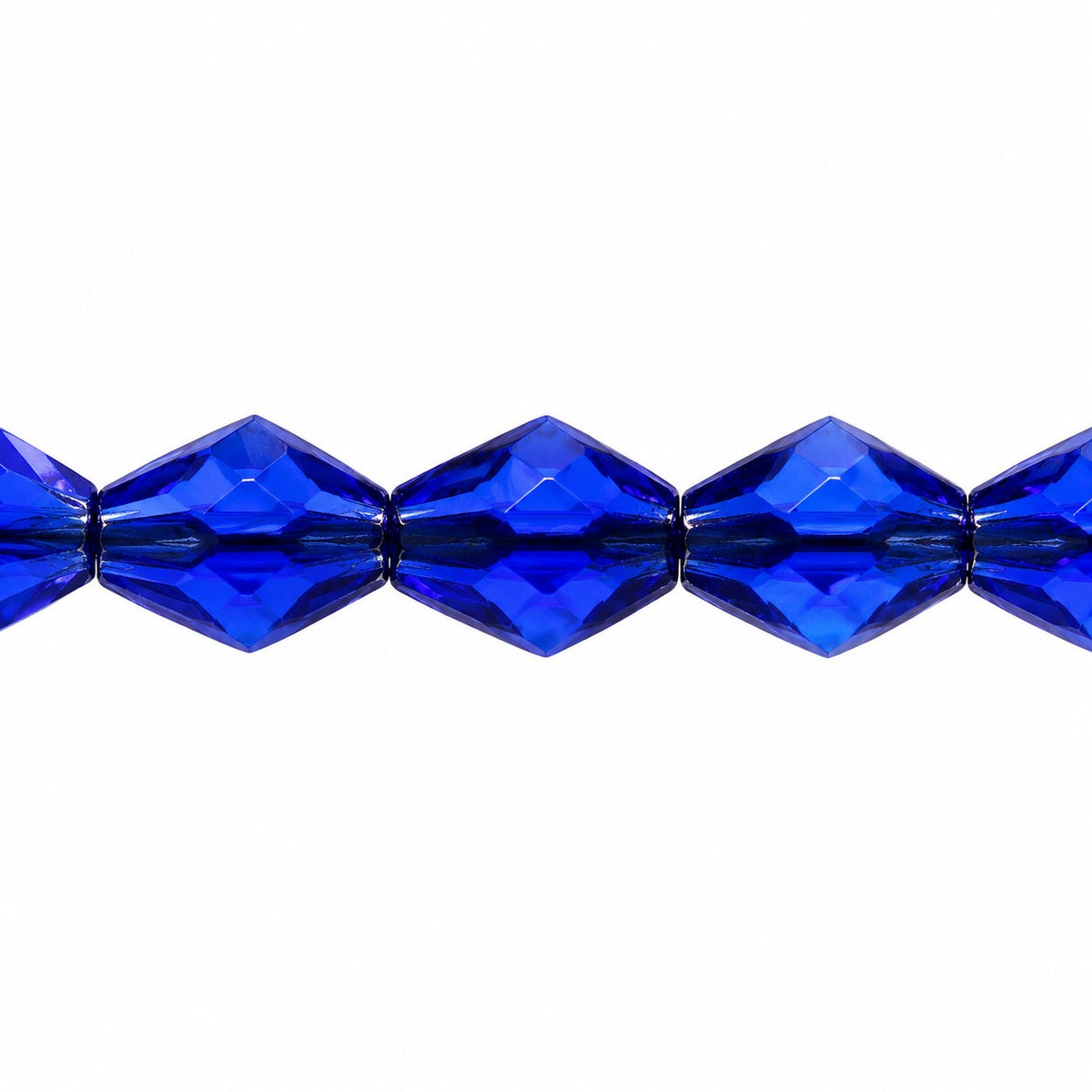 Oval Faceted Beads, Transparent Blue (30070), Glass, Czech Republic
