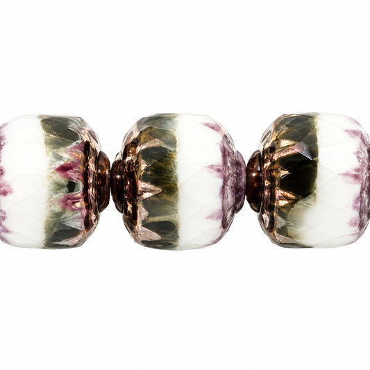Cathedral Faceted Fire Polished Beads, X3074 Bronze (x3074-14415), Glass, Czech Republic