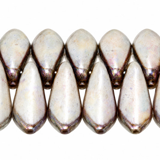 Dagger Beads, X1119 Stain With Luster Blue (x1119-65431), Glass, Czech Republic
