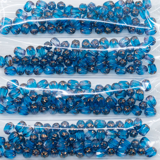 OUTLET 10 grams Faceted Fire Polished Beads Special Cut, 6 x 4 mm, X3126 Bronze (x3126-14415), Glass, Czech Republic