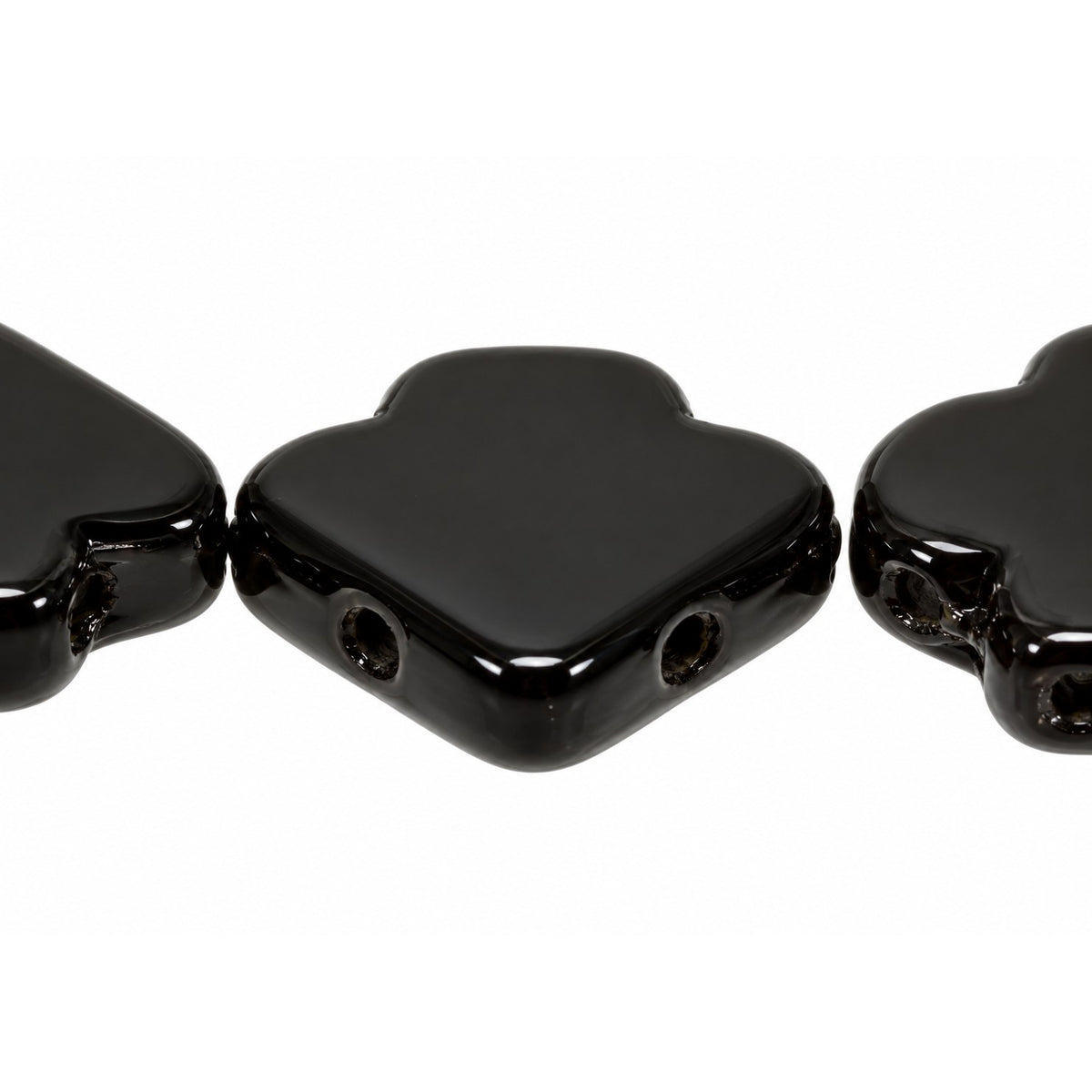 Arrow Beads - Hole From Side To Side, Black (23980), Glass, Czech Republic