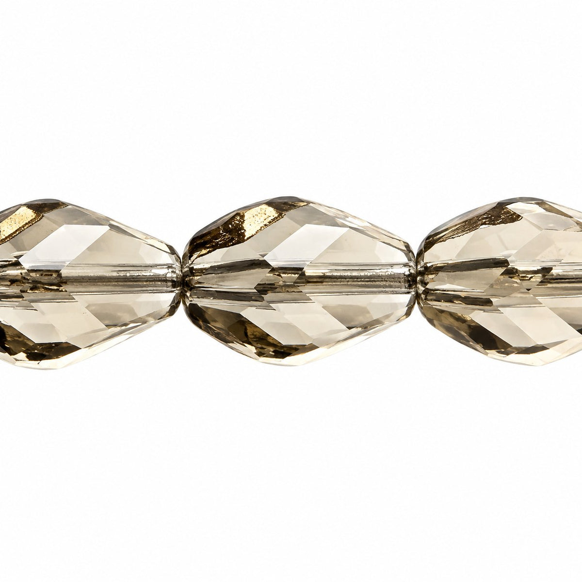 Faceted Special Cut Beads, Transparent Gray (40020), Glass, Czech Republic