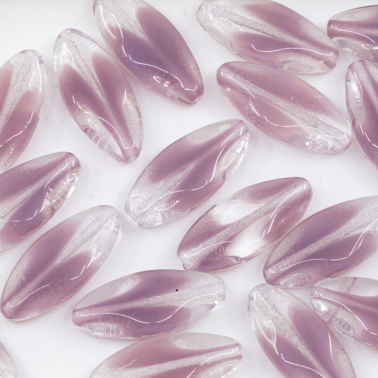 OUTLET 250g/50g Pressed Beads, 20 x 9 mm, Purple Crysyal Mixed Colors (PURPLE-CRYSYAL-MIX), Glass, Czech Republic