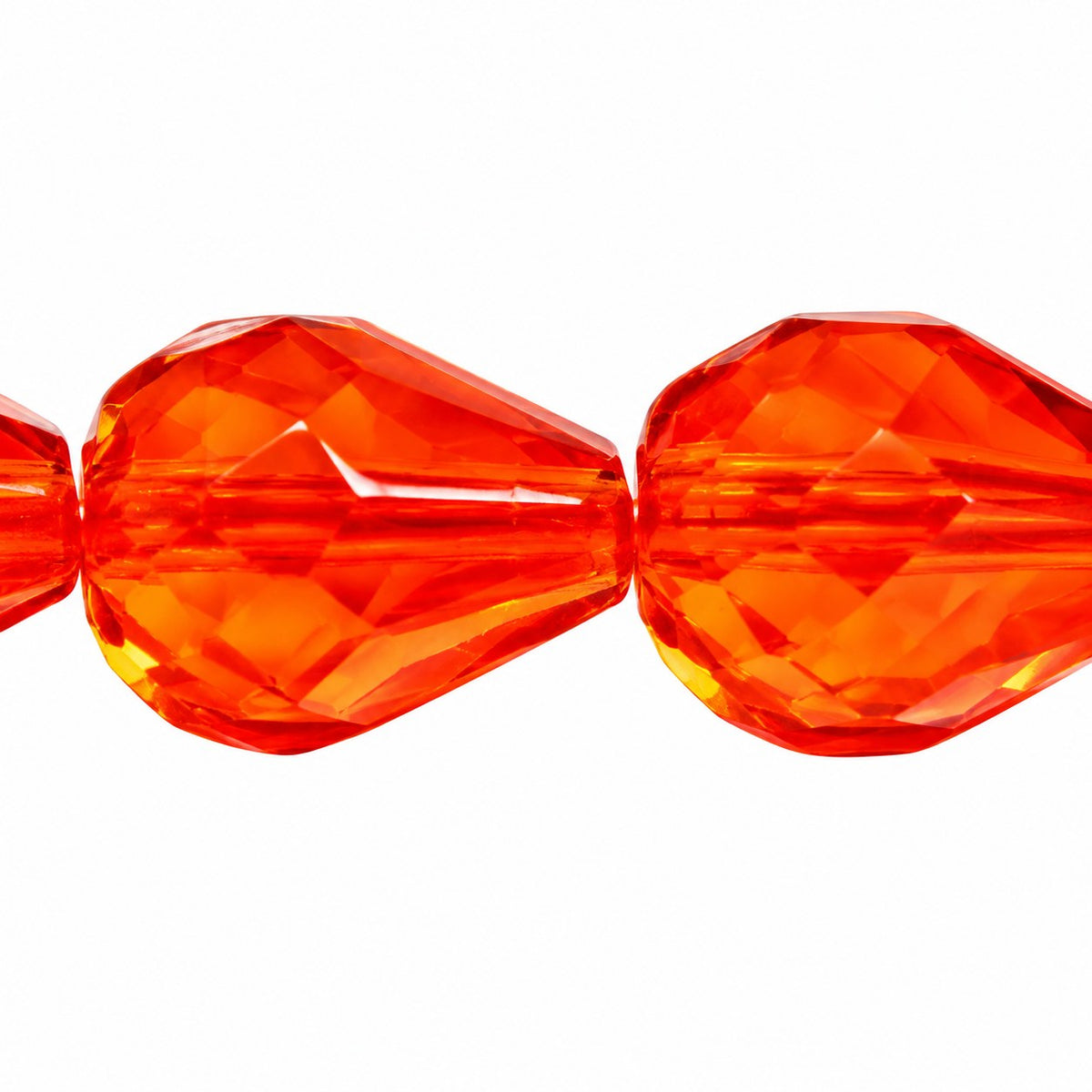 Faceted Fire Polished Beads Special Cut, Transparent Orange (90020), Glass, Czech Republic