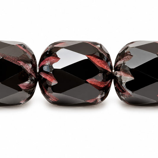 Faceted Fire Polished Beads Special Cut, Black Stain Strong (23980-86805), Glass, Czech Republic