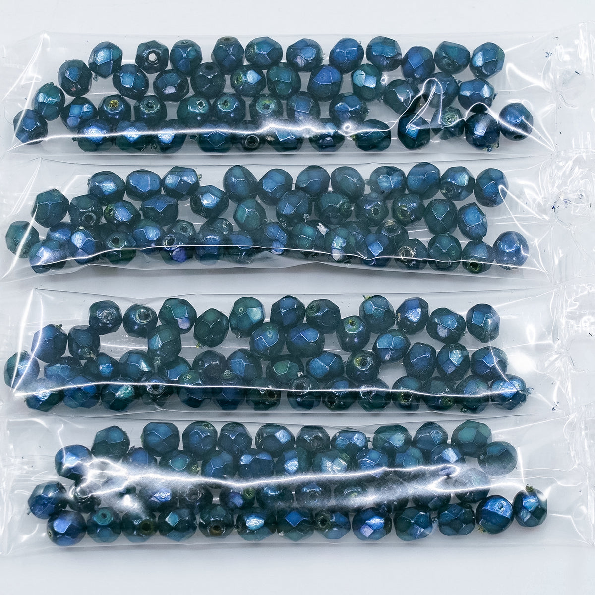 OUTLET 10 grams Faceted Round Fire Polished Beads, 6 x 6 mm, Black 72166 (23980-72166), Glass, Czech Republic