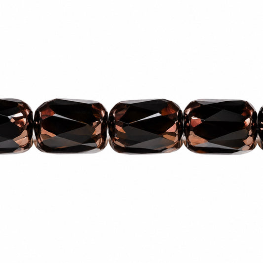 Faceted Fire Polished Beads Special Cut, Black Bronze (23980-14415), Glass, Czech Republic
