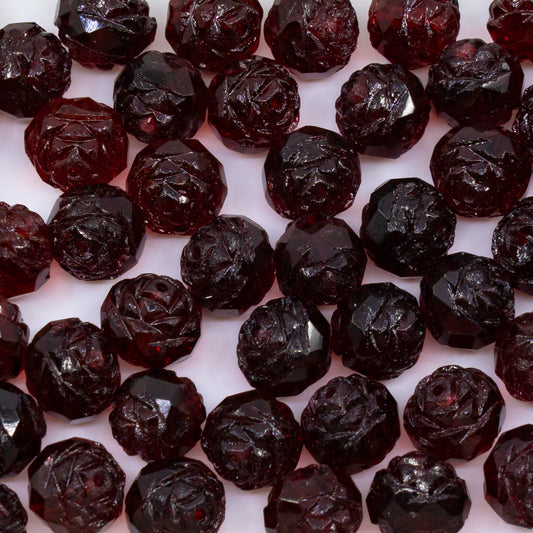 OUTLET 10 grams Cathedral Faceted Fire Polished Beads, 9 x 10 mm, Transparent Pink (70010), Glass, Czech Republic