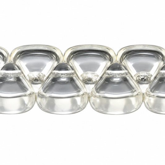 Top Hole Triange Beads, Crystal (30), Glass, Czech Republic