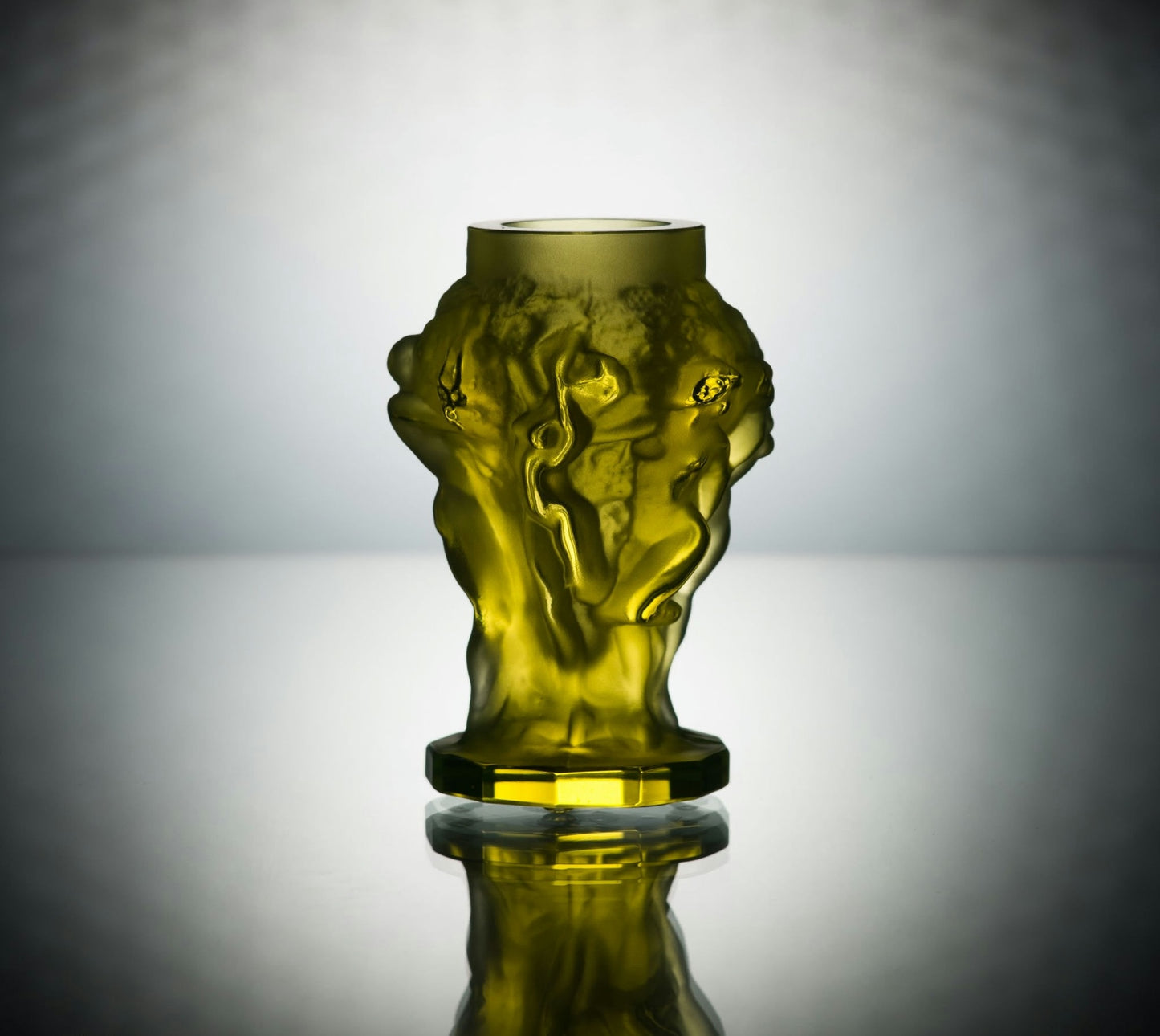 Small Grape Harvest Vase – Uranium Art Glass, Czech Republic, OUTLET