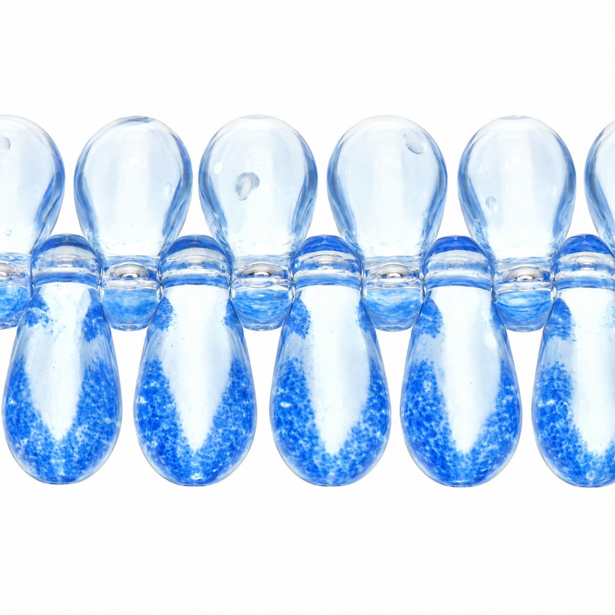 Dagger Beads, Transparent Blue (30020), Glass, Czech Republic