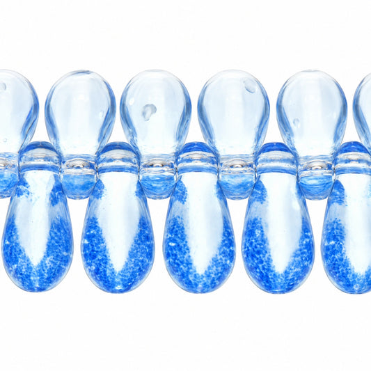 Dagger Beads, Transparent Blue (30020), Glass, Czech Republic