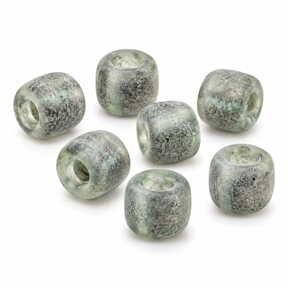 Pony Bagel Beads, Malachite Green Matte (26507-84110), Glass, Czech Republic